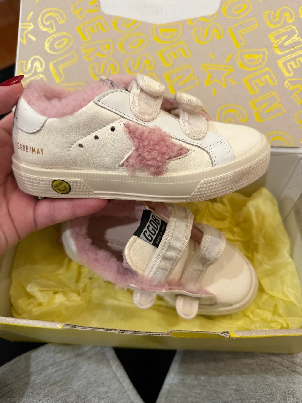 Golden Goose Kids May School Sneaker with shearling star